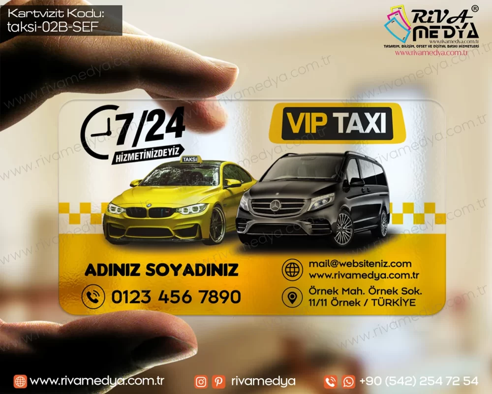 VIP Taksi Şeffaf Kartvizit Örneği